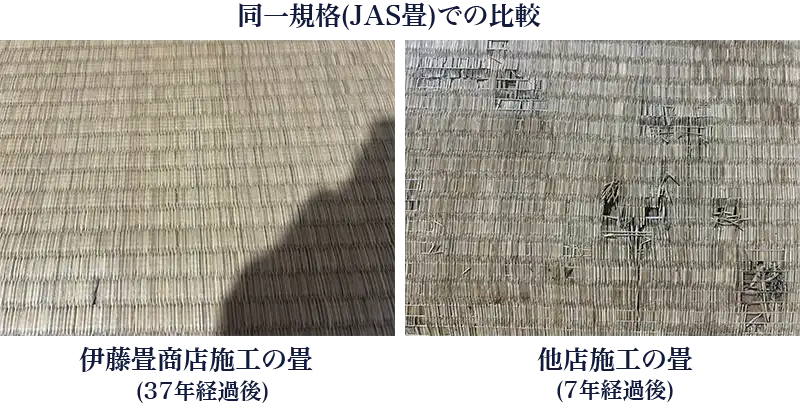 JAS畳他店との比較